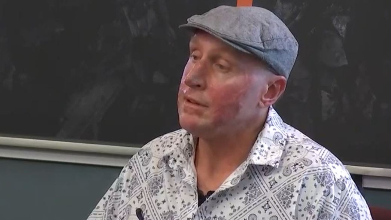 Injured Grosvenor miner Wayne Sellars speaks at the Queensland coal mining board of inquiry.