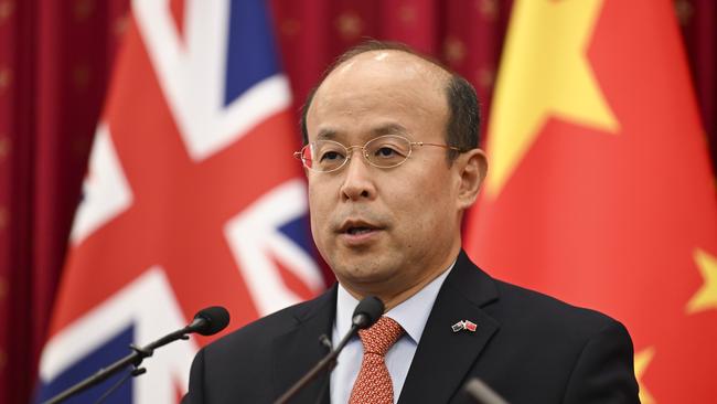 China’s ambassador Xiao Qian says he hopes Australia will ‘respect China’s sovereignty’ if it Beijing invades Taiwan. Picture: NewsWire / Martin Ollman