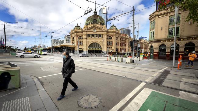 The streets of Melbourne CBD during the Covid-19 lockdown. Picture: NCA NewsWire / David Geraghty