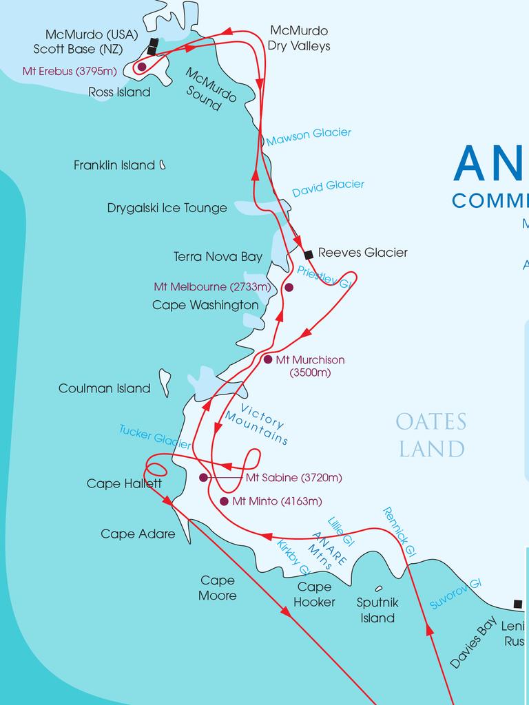 Antarctica Flights has 19 different flight paths it takes depending on the weather, with this one on Sunday November 19 said to be the top pick. Picture: Supplied