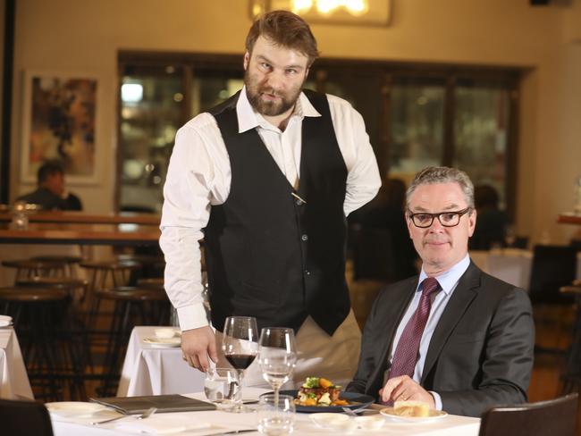 Christopher Pyne is one of the regulars at Georges Restaurant on Weymouth Street.