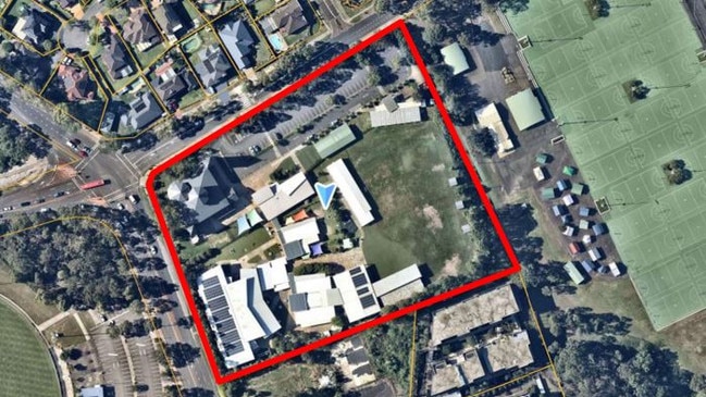 An aerial view of the Our Lady of the Angels Primary School. Picture: Hills Shire Council