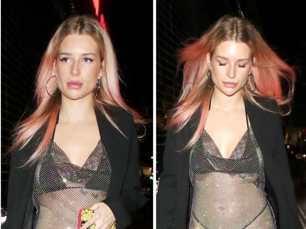 The model was heading to a party at a strip club