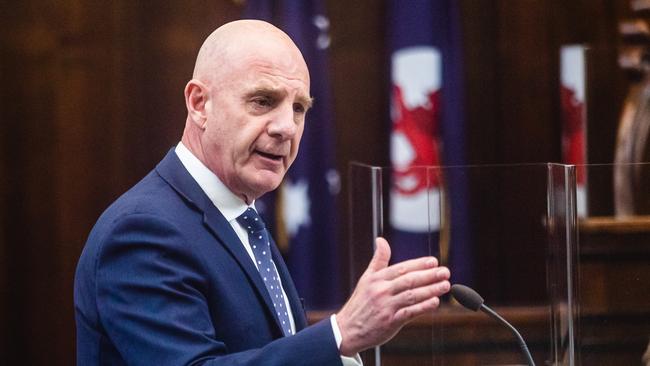 Premier Peter Gutwein on the first day of parliament for 2022. Photo: Linda Higginson