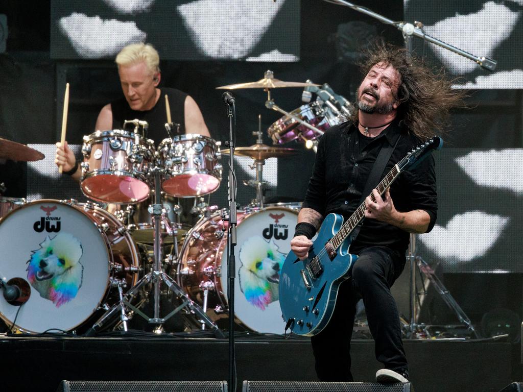 Dave Grohl performing with the Foo Fighters in Melbourne. Picture: David Geraghty