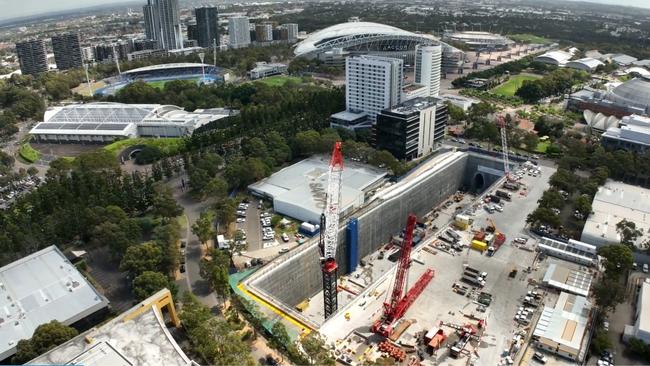 The new Sydney Olympic Park station is 27 metres deep. Picture: Supplied