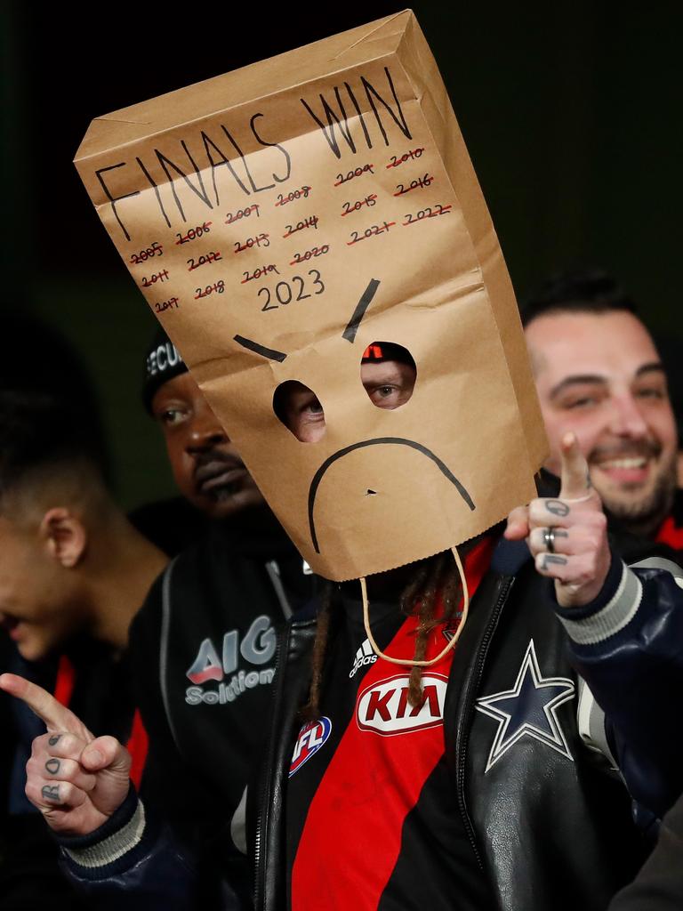 Bombers fans are desperate to see their team in finals. (Photo by Michael Willson/AFL Photos via Getty Images)