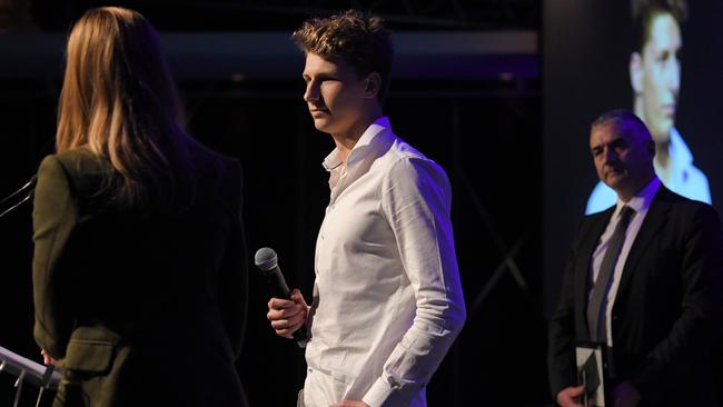 Strathfield diver Sam Fricker, 16, took out the overall Junior Sports Star award at the 2018 Local Sports Stars awards night at Bankstown Sports Club. Picture: Simon Bullard