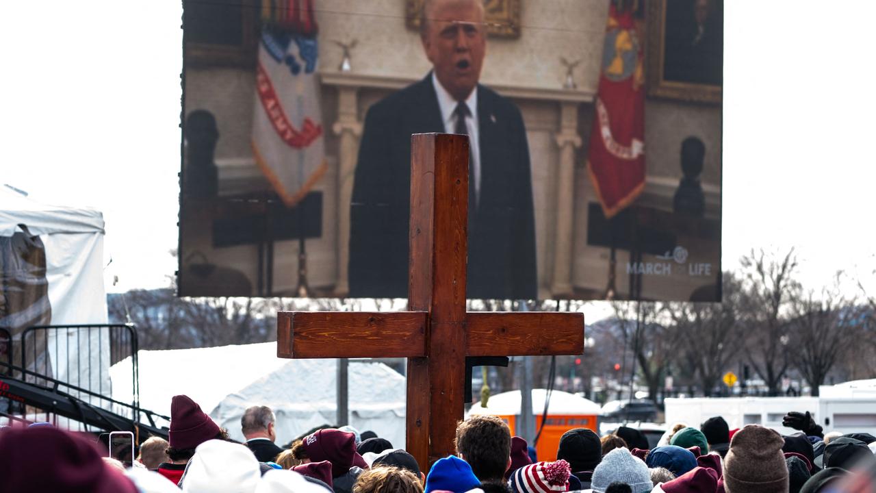 Anti-abortion activists attend an annual march that marks the anniversary of the Supreme Court's now overturned 1973 Roe v. Wade ruling which legalised abortion in all 50 states. Kent Nishimura/Getty Images/AFP