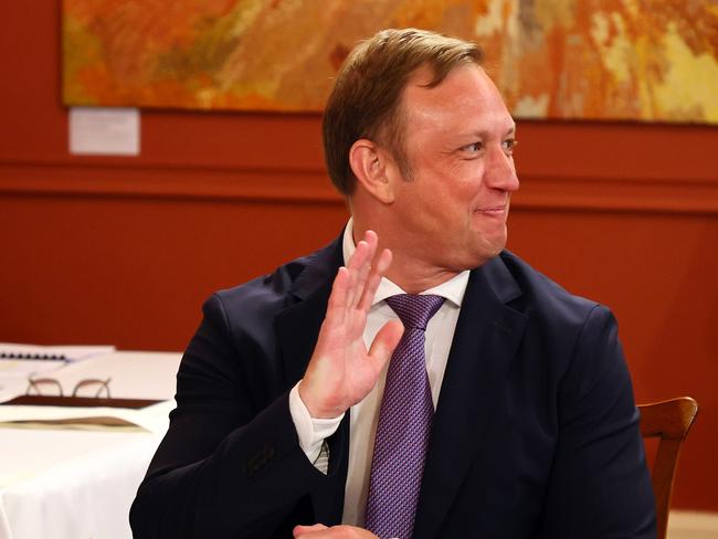 BRISBANE, AUSTRALIA - NewsWire Photos DECEMBER 15, 2023: Newly elected Premier Steven Miles is sworn in as the new Queensland Premier by Governor General Jeannette Young at Government House in Brisbane. Picture: NCA NewsWire/Tertius Pickard