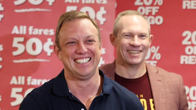 Premier Steven Miles and Member for Springwood, Minister Mick de Brenni at Logan Basketball to announce more money for local sporting clubs, Shailer Park. Picture: Liam Kidston