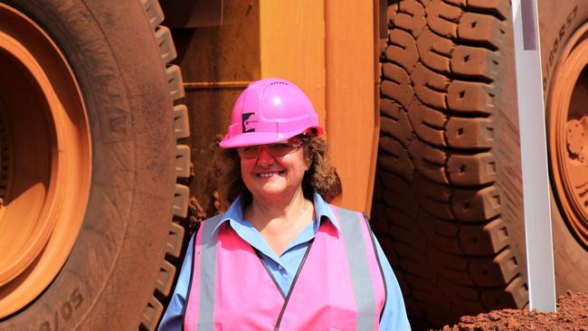 Gina Rinehart at one of her WA mining projects. 