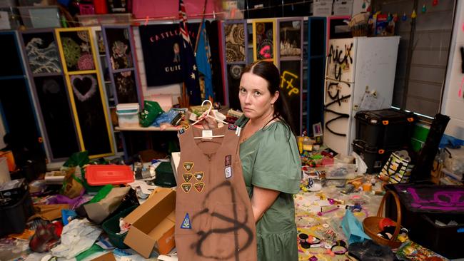 Rachael Armstrong at the Castle Hill Girl Guides which was trashed. Picture: Evan Morgan