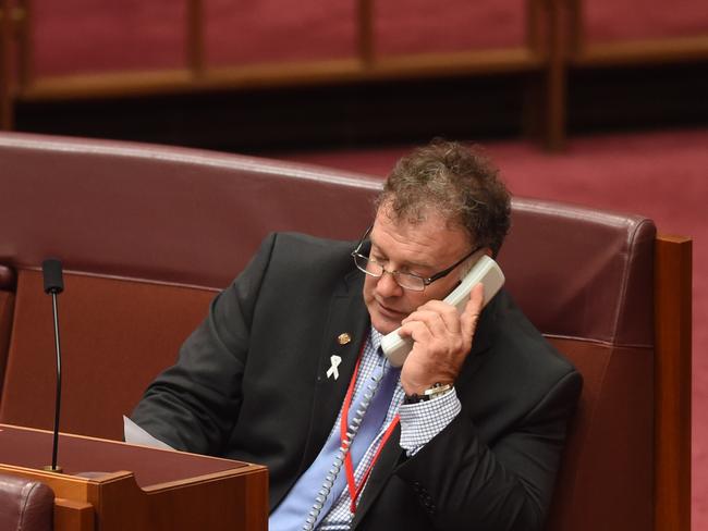 One Nation Senator Rod Culleton was in the Senate chamber earlier. Picture: AAP