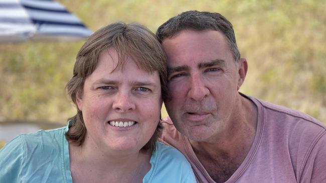 Judy Kington and Quenton Hawkins celebrate the impending opening of the Gympie Bypass at a community event on Saturday August 17, 2024.