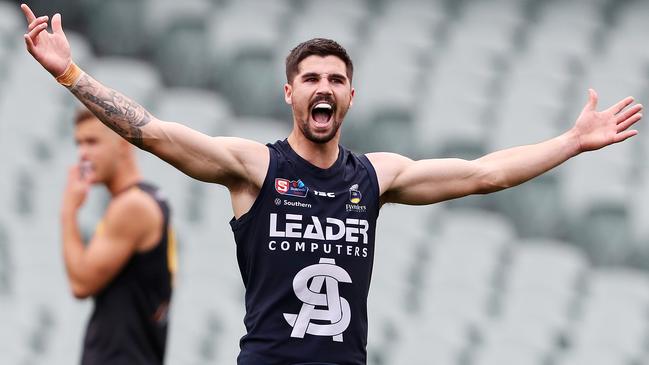 South Adelaide hard man Eamon Wilkinson looms as a target for the Crows. Picture: Sarah Reed