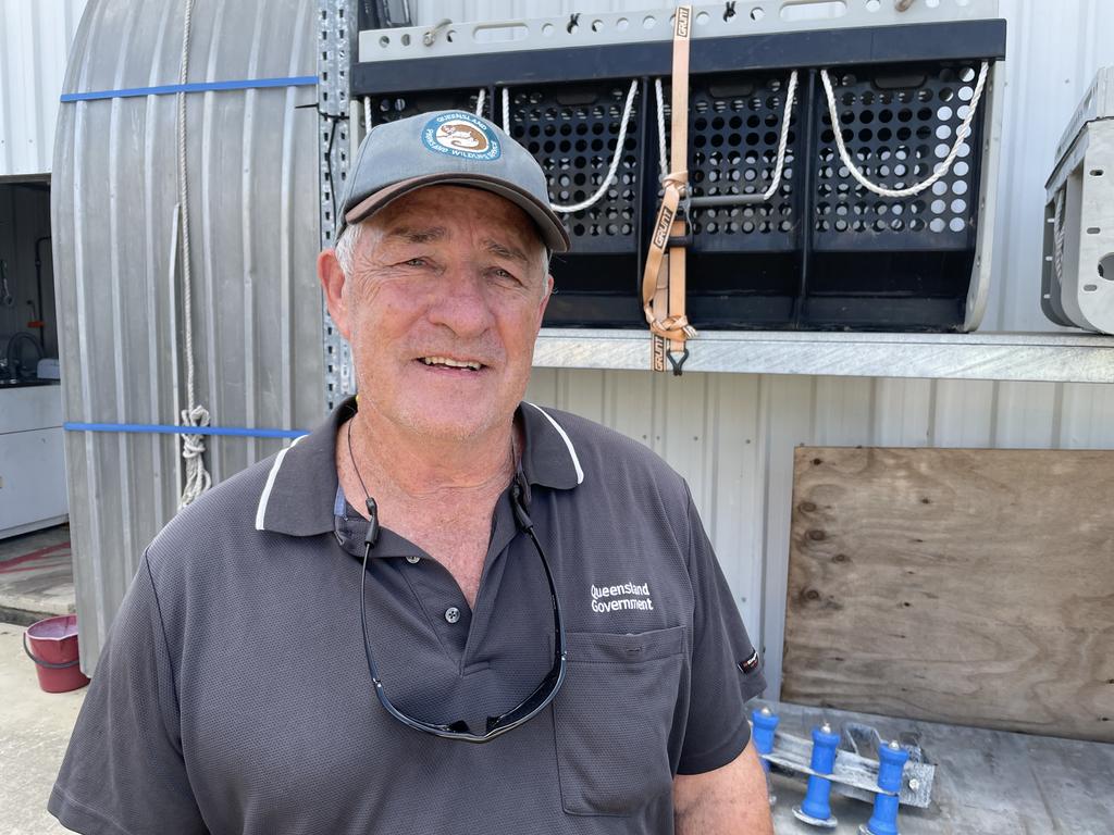 Queensland Parks and Wildlife Service senior wildlife officer Tony Frisby helped capture a rogue crocodile on Friday. Picture: Leighton Smith.