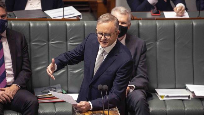 Mr Albanese heaped the blame on the previous government. Picture: NCA NewsWire / Gary Ramage