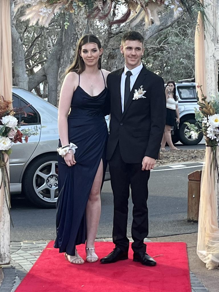 A couple arrive at the Hervey Bay State High School formal.