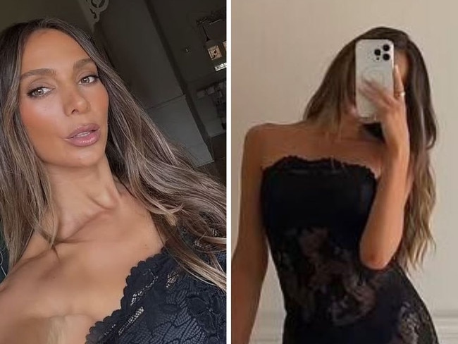 Nadia Bartel flashed her undies in racy wedding guest dress. Picture: Instagram/Nadia Bartel