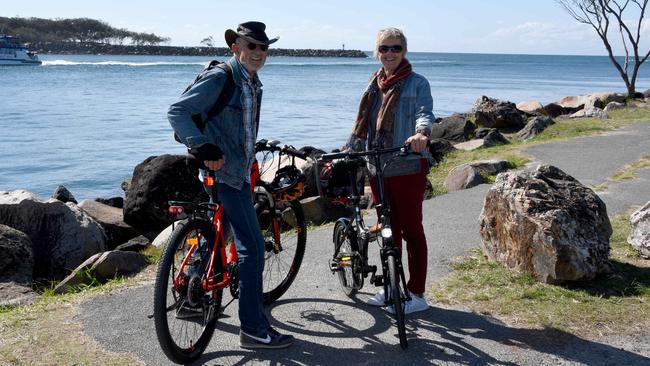 Pictured Kristina Wiese and Harrald Schreiber at the spit. Photo: Steve Holland.