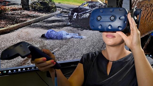 PhD candidate Carolin Reichherzer is leading the UniSA research into virtual reality  crime scenes. Picture: Naomi Jellicoe