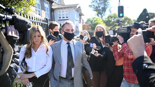 Andrew O'Keefe leaves Waverley Court in Sydney amid his legal woes. Picture: NCA NewsWire / Jeremy Piper