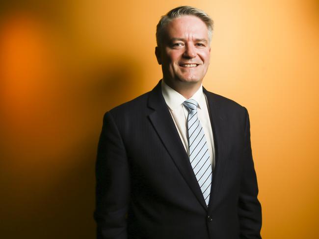 Acting PM Mathias Cormann was in the firing line for criticising his immigration plan. Picture: Mark Cranitch