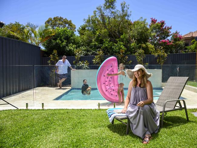 The Behan family who have recently renovated home with a pool in Hurlstone park. Farrah and Chris Behan Archie, 10yrs Harriet, 8yrs PictureÃ&#149;s Darren Leigh Roberts