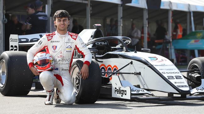 South Australian S5000 racer Sebastien Amadio, 18, will drive at this weekend’s Adelaide Motorsport Festival at Victoria Park. Picture: Dean Martin