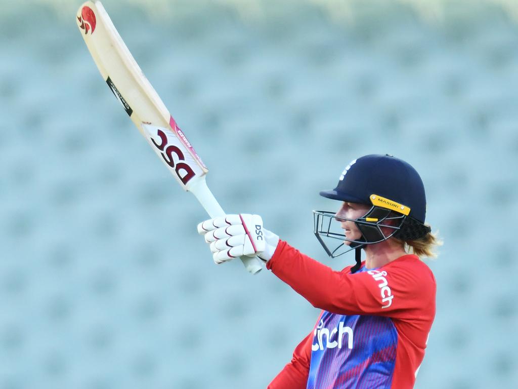 England looked in a strong position after posting 169 for the Aussie’s to chase, after Danni Wyatt was out for 70. Picture: Mark Brake/Getty Images