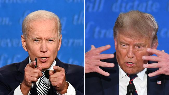 A combination picture Joe Biden and Donald Trump during a 2020 presidential debate. (Photos: Jim Watson, Saul Loab/AFP)