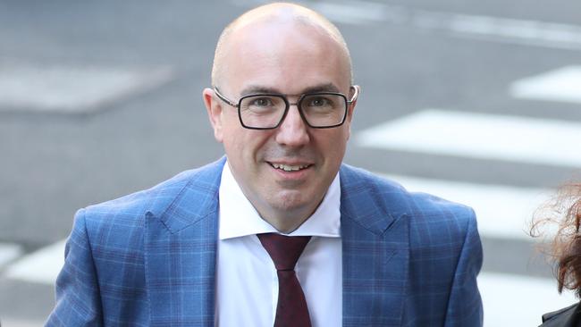 Julian Morrow enters the Supreme Court of NSW in 2021. Picture: John Grainger