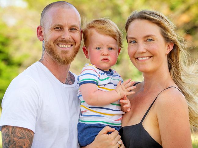 Fenella McCall with husband Sam Gatiss and son Mickey, 1. Picture: Mark Stewart