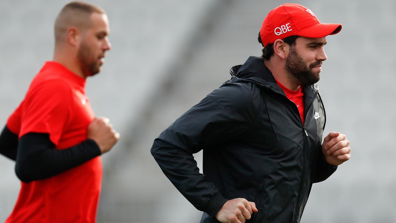 Paddy McCartin trains with Swans champion Lance Franklin and is still hopeful of finding his way back onto an AFL list.