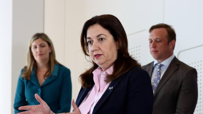 Queensland Premier Annastacia Palaszczuk announces Assisted Dying legislation before its entry into parliament for debate this week. Picture David Clark