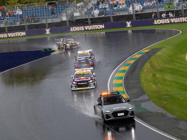 The Safety Car leads Broc Feeney driver of the #88 Red Bull Ampol Racing Chevrolet Camaro ZL1 at Albert Park. Picture: Daniel Kalisz/Getty Images