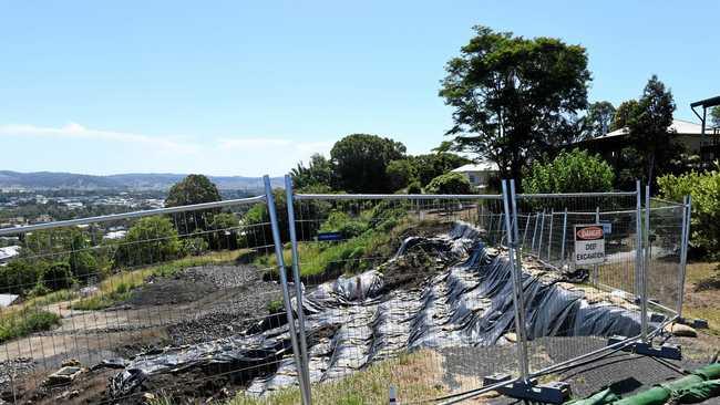 Contaminated soil at Beardow Street in Lismore Heights after a landslide due to heavy rain. Picture: Marc Stapelberg