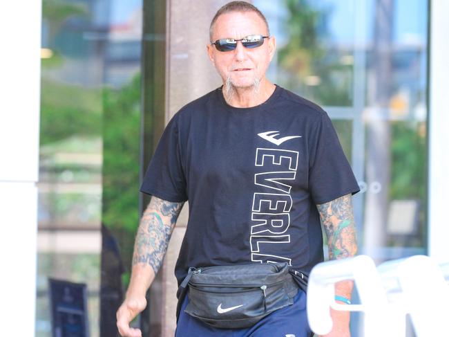 Former Hells Angels Darwin chapter president Ian ‘Krane’ Hogan told the court he had ‘known of (Hoffmann) for probably 20 years’ but ‘not personally’. Picture: Glenn Campbell