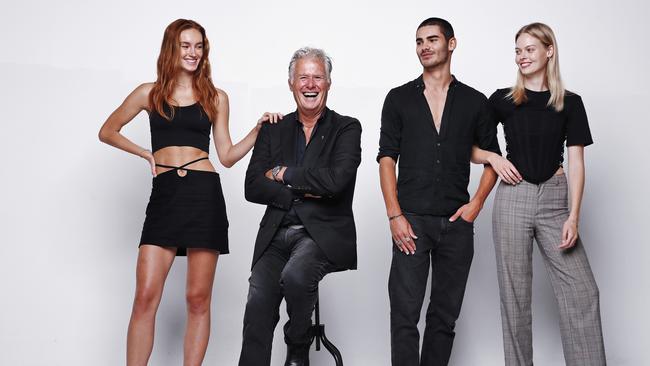 Martin Walsh pictured with some of his model clients. From left: Hayley Biddulph, Martin Walsh, Caspar Thomas and Holly Magson. Picture: Sam Ruttyn