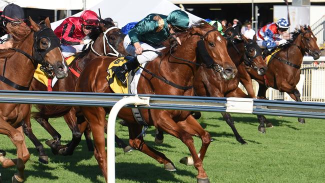 Promising: Attention takes out the BRC Sires’ Produce at Doomben. Picture: Grant Peters, Trackside Photography