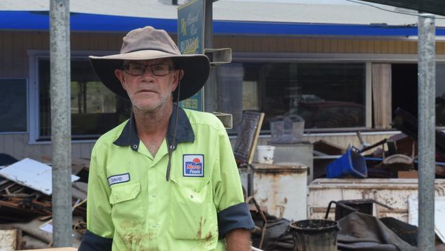 David Knight is distraught after his beloved South Lismore Bowls Club was destroyed in the floods Picture: Nicholas Rupolo.