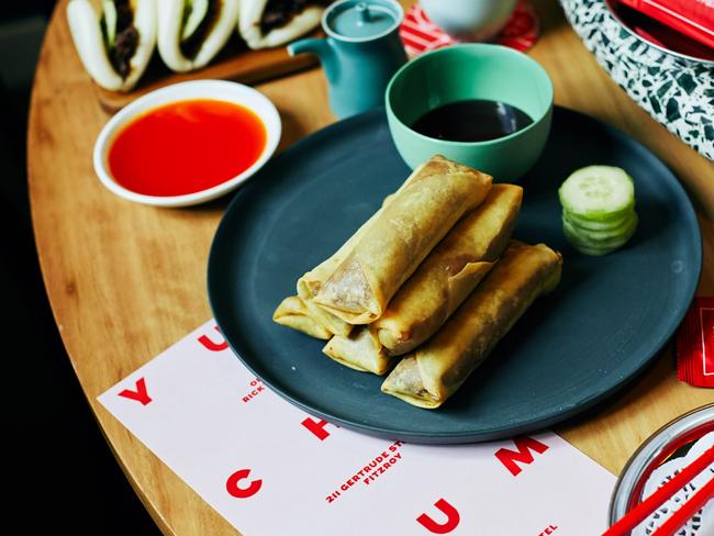 Peking duck spring rolls at Ricky &amp; Pinky. Picture: Supplied