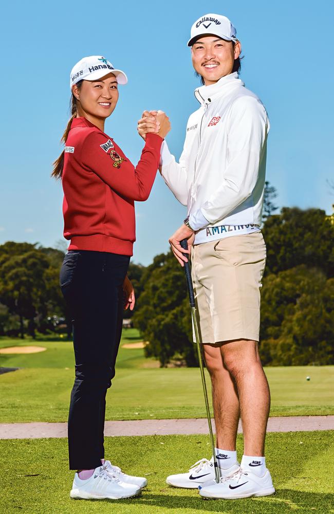 ‘Fairytale stuff that only sport can provide’ … sibling golfers Minjee and Min Woo Lee.