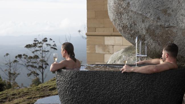 The Keep's luxurious, romantic outdoor bath. Ideal for taking in the stunning view. Picture: Aaron Jones