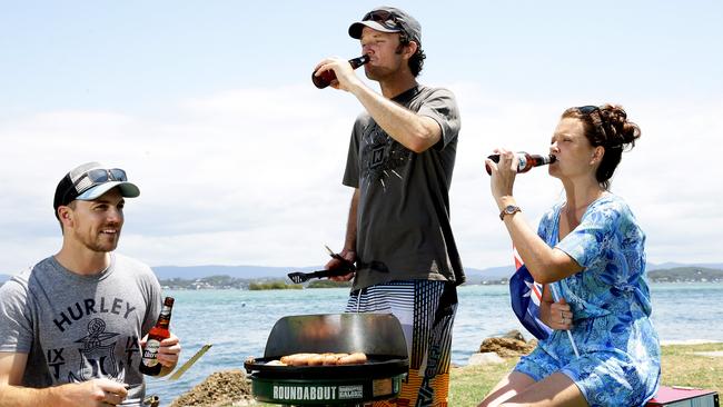 Mal, Matt and Marissa are drinking low-alcohol beer at this Australia Day barbecue.