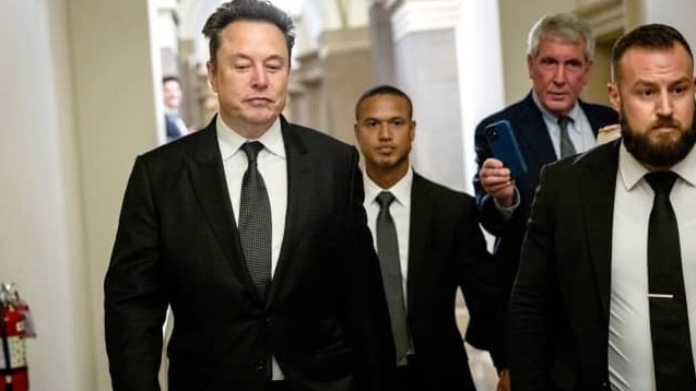 Elon Musk visits Capitol Hill in July. Picture: Samuel Corum/Bloomberg News/WSJ