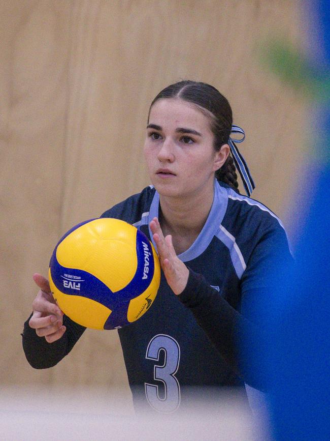 Woodroffe SHS V Iona College in the Australian Volleyball Schools Cup is being played at the Gold Coast Sports and Leisure Centre in Carrara. Picture: Glenn Campbell
