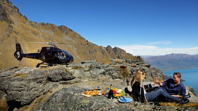 Picnic on a Peak with the Over The Top helicopter company.