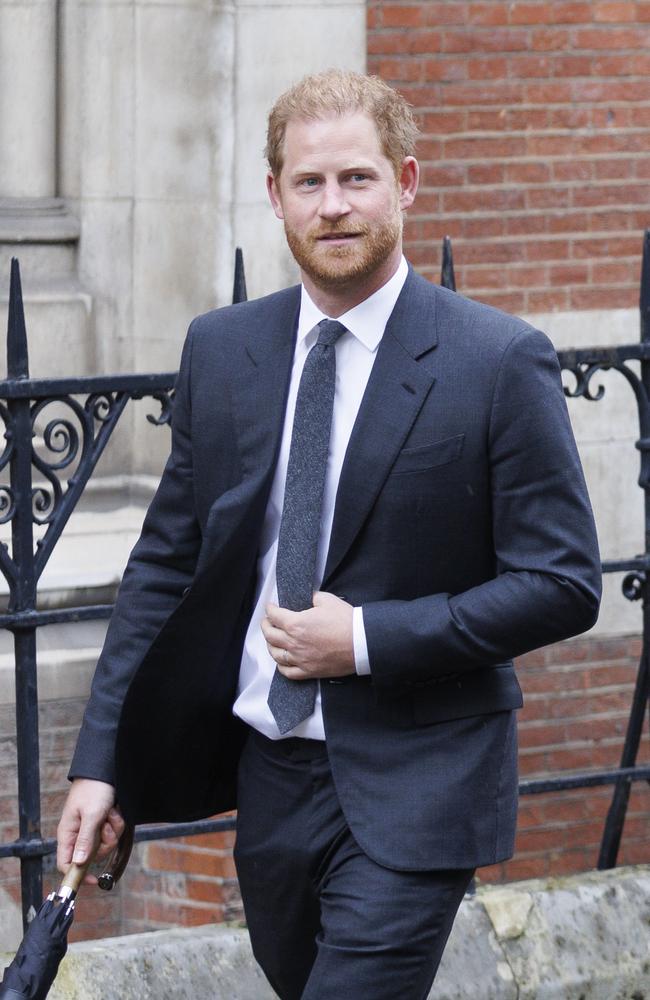 Prince Harry leaves the Royal Courts of Justice. Picture: Getty Images